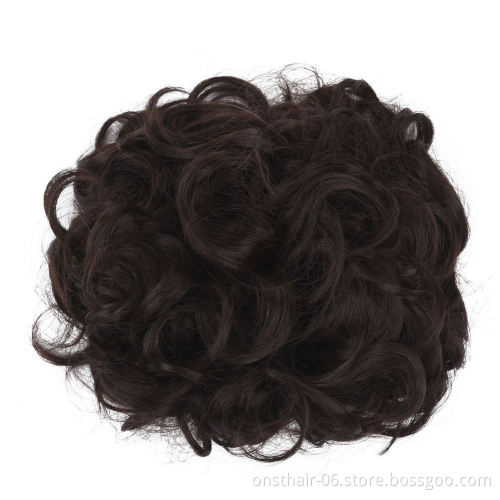 MYZYR Elastic Chignon Hairpiece Curly Messy Bun Mix Gray Natural Chignon Synthetic Hair Extension Chic and Trendy